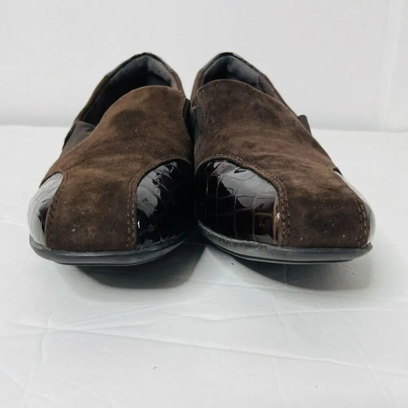 Clarks Every Day Slip On Loafer 9W Active Air Brown Business Leather Suede 60943 - Picture 3 of 11